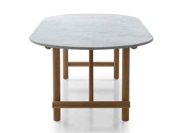 AYANA - Oval solid wood and Serpentine stone garden table by B&B Italia Outdoor - view 2